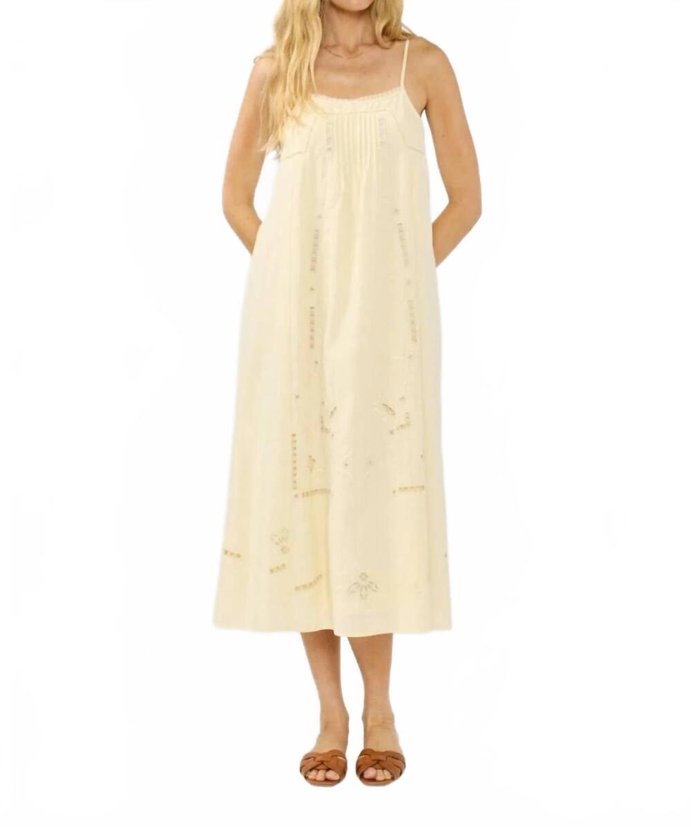 NEW LOVESTITCH lace cutout midi dress in cream